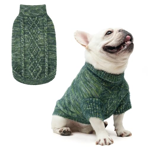 KOOLTAIL Fleece-Hundepullover, Rollkragen, warme Winterkleidung für kaltes Wetter, Samt, dick, weich, Haustier-Sweatshirt, Pullover, Outfit für kleine, mittelgroße und große Hunde, Welpen, Katzen, von KOOLTAIL