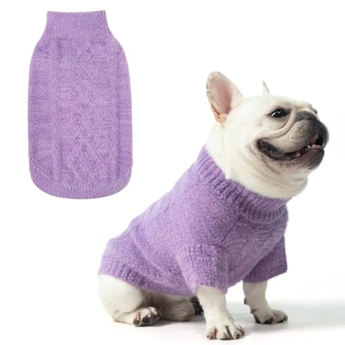 KOOLTAIL Fleece-Hundepullover, Rollkragen, warme Winterkleidung für kaltes Wetter, Samt, dick, weich, Haustier-Sweatshirt, Pullover, Outfit für kleine, mittelgroße und große Hunde, Welpen, Katzen, von KOOLTAIL