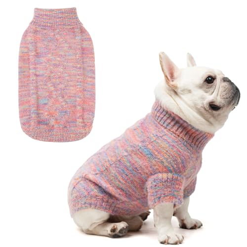 KOOLTAIL Fleece-Hundepullover, Rollkragen, warme Winterkleidung für kaltes Wetter, Samt, dick, weich, Haustier-Sweatshirt, Pullover, Outfit für kleine, mittelgroße und große Hunde, Welpen, Katzen, von KOOLTAIL