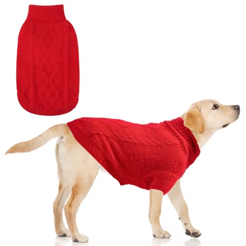 KOOLTAIL Fleece-Hundepullover, Rollkragen, warme Winterkleidung für kaltes Wetter, Samt, dick, weich, Haustier-Sweatshirt, Pullover, Outfit für kleine, mittelgroße und große Hunde, Welpen, Katzen, von KOOLTAIL