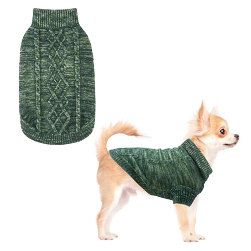 KOOLTAIL Fleece-Hundepullover, Rollkragen, warme Winterkleidung für kaltes Wetter, Samt, dick, weich, Haustier-Sweatshirt, Pullover, Outfit für kleine, mittelgroße und große Hunde, Welpen, Katzen, von KOOLTAIL