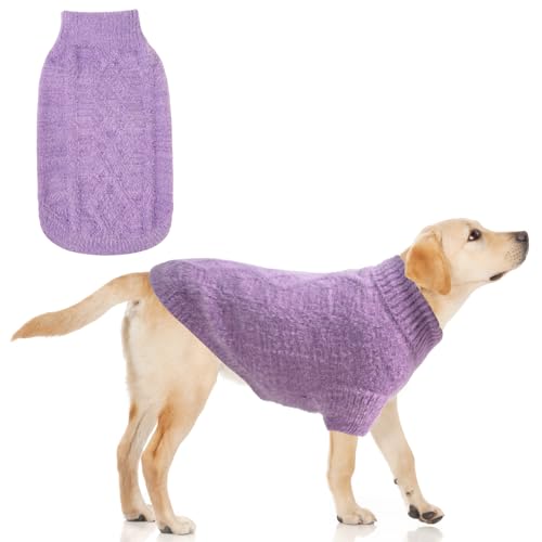 KOOLTAIL Fleece-Hundepullover, Rollkragen, warme Winterkleidung für kaltes Wetter, Samt, dick, weich, Haustier-Sweatshirt, Pullover, Outfit für kleine, mittelgroße und große Hunde, Welpen, Katzen, von KOOLTAIL