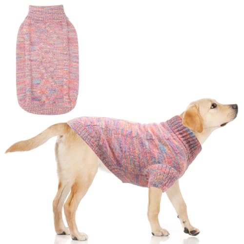 KOOLTAIL Fleece-Hundepullover, Rollkragen, warme Winterkleidung für kaltes Wetter, Samt, dick, weich, Haustier-Sweatshirt, Pullover, Outfit für kleine, mittelgroße und große Hunde, Welpen, Katzen, von KOOLTAIL