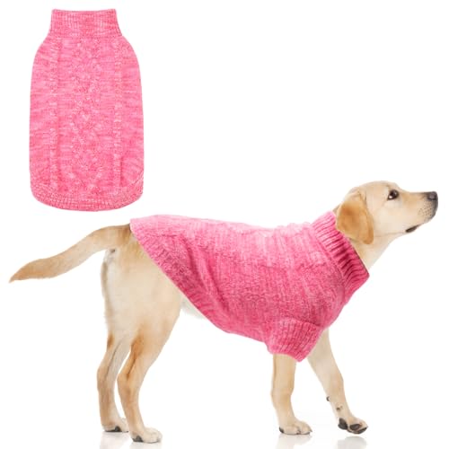 KOOLTAIL Fleece-Hundepullover, Rollkragen, warme Winterkleidung für kaltes Wetter, Samt, dick, weich, Haustier-Sweatshirt, Pullover, Outfit für kleine, mittelgroße und große Hunde, Welpen, Katzen, von KOOLTAIL