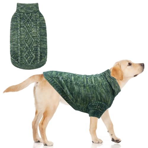 KOOLTAIL Fleece-Hundepullover, Rollkragen, warme Winterkleidung für kaltes Wetter, Samt, dick, weich, Haustier-Sweatshirt, Pullover, Outfit für kleine, mittelgroße und große Hunde, Welpen, Katzen, von KOOLTAIL