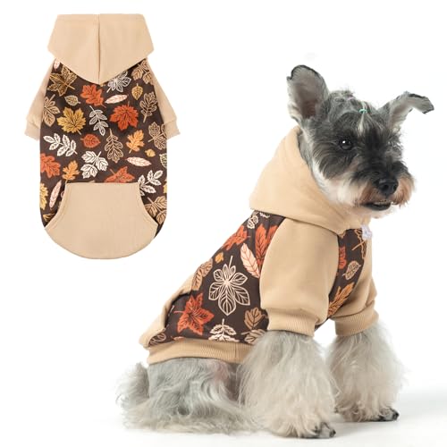 KOOLTAIL Hunde-Kapuzenpullover für kleine, mittelgroße und große Hunde, warme Kleidung mit Loch für die Leine, für kalte Winter/Herbst, weicher Haustierpullover, Mütze, Kapuzen-Sweatshirt, Mantel, von KOOLTAIL