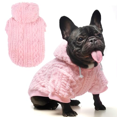 KOOLTAIL Hunde-Kapuzenpullover für kleine, mittelgroße und große Hunde – warme Fleece-Hundekleidung mit Loch für die Leine, für kalte Winter, Herbst, weicher Haustierpullover, Mütze, von KOOLTAIL