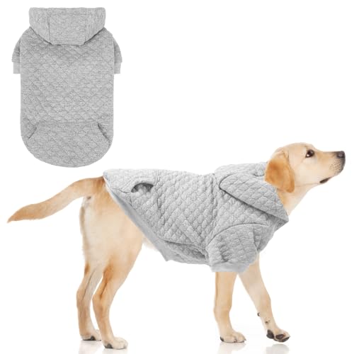 KOOLTAIL Hunde-Kapuzenpullover mit Hut und Tasche für kleine, mittelgroße und große Hunde, warmer, weicher Hundemantel für kaltes Wetter, Kleeblatt-Laminierte Baumwolle, Kapuzen-Sweatshirt für Welpen, von KOOLTAIL