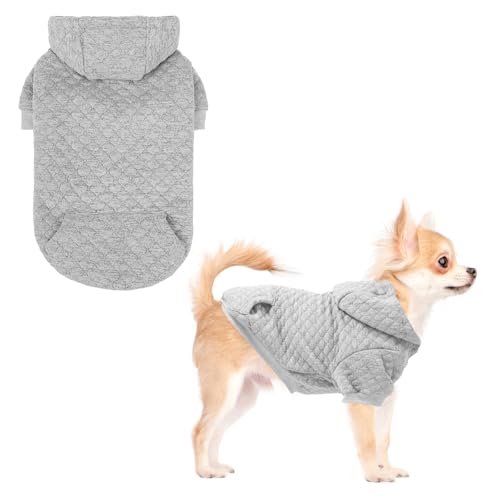 KOOLTAIL Hunde-Kapuzenpullover mit Hut und Tasche für kleine, mittelgroße und große Hunde, warmer, weicher Hundemantel für kaltes Wetter, Kleeblatt-Laminierte Baumwolle, Kapuzen-Sweatshirt für Welpen, von KOOLTAIL