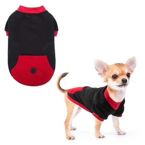 KOOLTAIL Pullover für kleine Hunde mit Tasche und Loch für die Leine, Hundekleidung für kleine, mittelgroße Hunde, Mädchen, Jungen, weiches Hunde-Sweatshirt, Outfits, Welpen, Katzen, von KOOLTAIL