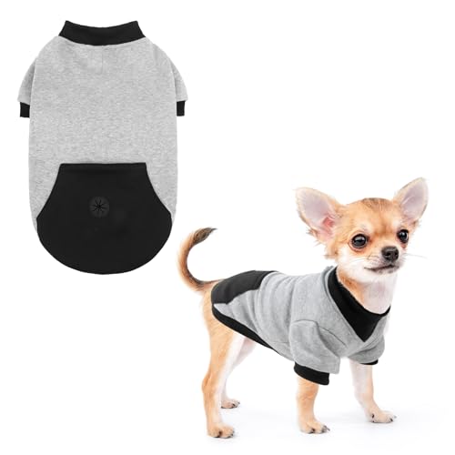 KOOLTAIL Pullover für kleine Hunde mit Tasche und Loch für die Leine, Hundekleidung für kleine, mittelgroße Hunde, Mädchen, Jungen, weiches Hunde-Sweatshirt, Outfits, Welpen, Katze, von KOOLTAIL