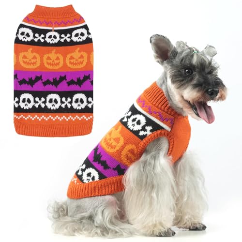 KOOLTAIL Hundepullover für Winterkleidung – Halloween-Strickwaren, weiches Baseball-Shirt für kaltes Wetter, weiches Haustier-Sweatshirt, Pullover, Outfit für kleine, mittelgroße und große Hunde, von KOOLTAIL