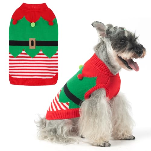 KOOLTAIL Hundepullover für Winterkleidung – Weihnachts-Strickwaren, weiches Baseball-Shirt für kaltes Wetter, weiches Haustier-Sweatshirt, Pullover, Outfit für kleine, mittelgroße und große Hunde, von KOOLTAIL