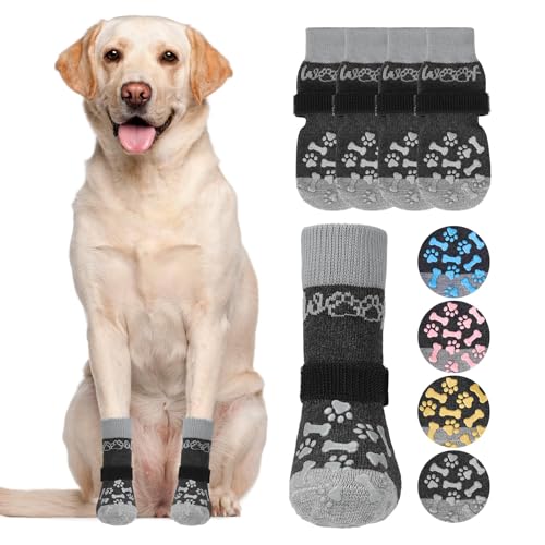 KOOLTAIL Hundesocken für heiße/kalte Pflaster gegen Pfotenlecken, Hundestiefel und Pfotenschutz für Hartholzböden, rutschfest, Zugkontrolle, Stiefeletten von KOOLTAIL