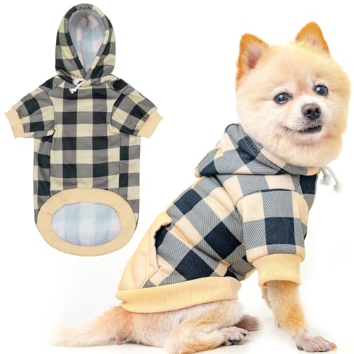 KOOLTAIL Plaid Hunde-Kapuzenpullover mit Hut von KOOLTAIL