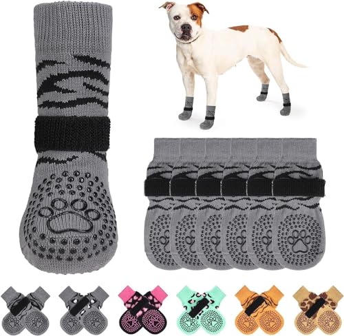 KOOLTAIL rutschfeste Hundesocken,doppelseitige Griffe,Hundesocken zum Lecken, um Kratzer auf Hartholzböden zu verhindern,Outdoor-Hundeschuhe und Pfotenschutz für kleine, mittelgroße und große von KOOLTAIL