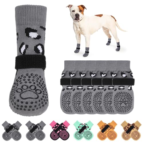 KOOLTAIL rutschfeste Hundesocken,doppelseitige Griffe,Hundesocken zum Lecken, um Kratzer auf Hartholzböden zu verhindern,Outdoor-Hundeschuhe und Pfotenschutz für kleine, mittelgroße und große von KOOLTAIL