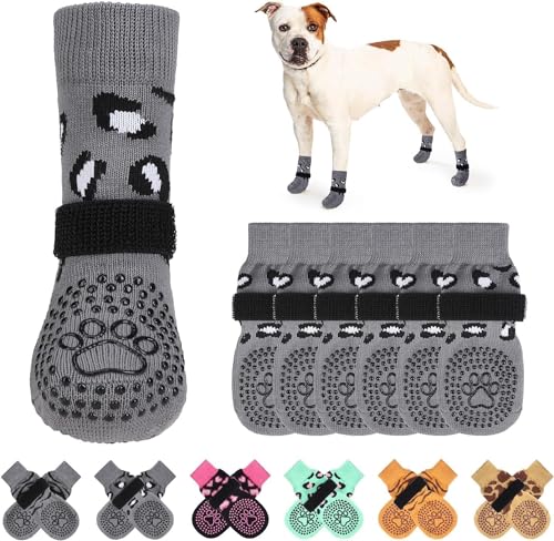 KOOLTAIL rutschfeste Hundesocken,doppelseitige Griffe,Hundesocken zum Lecken, um Kratzer auf Hartholzböden zu verhindern,Outdoor-Hundeschuhe und Pfotenschutz für kleine, mittelgroße und große von KOOLTAIL