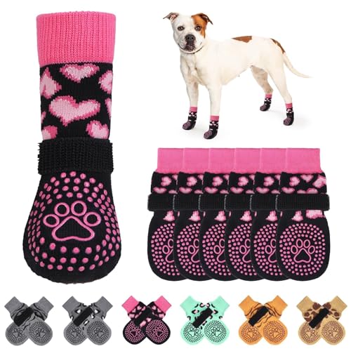 KOOLTAIL rutschfeste Hundesocken,doppelseitige Griffe,Hundesocken zum Lecken, um Kratzer auf Hartholzböden zu verhindern,Outdoor-Hundeschuhe und Pfotenschutz für kleine, mittelgroße und große von KOOLTAIL