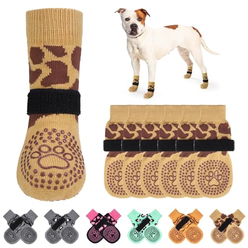 KOOLTAIL rutschfeste Hundesocken,doppelseitige Griffe,Hundesocken zum Lecken, um Kratzer auf Hartholzböden zu verhindern,Outdoor-Hundeschuhe und Pfotenschutz für kleine, mittelgroße und große von KOOLTAIL