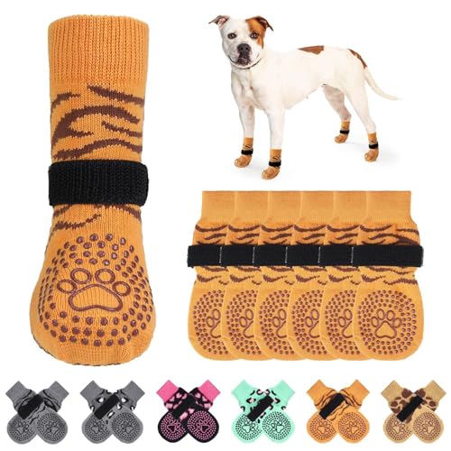 KOOLTAIL rutschfeste Hundesocken,doppelseitige Griffe,Hundesocken zum Lecken, um Kratzer auf Hartholzböden zu verhindern,Outdoor-Hundeschuhe und Pfotenschutz für kleine, mittelgroße und große von KOOLTAIL