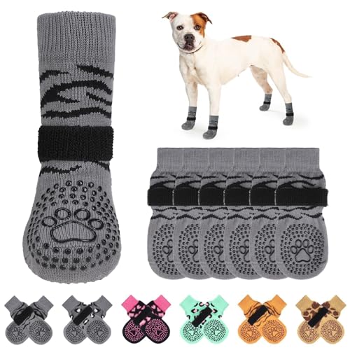 KOOLTAIL rutschfeste Hundesocken,doppelseitige Griffe,Hundesocken zum Lecken, um Kratzer auf Hartholzböden zu verhindern,Outdoor-Hundeschuhe und Pfotenschutz für kleine, mittelgroße und große von KOOLTAIL