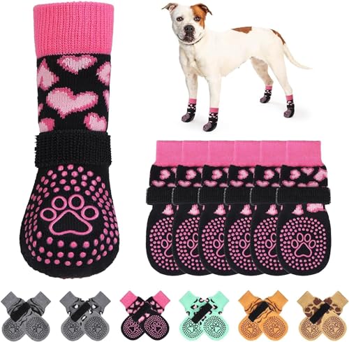 KOOLTAIL rutschfeste Hundesocken,doppelseitige Griffe,Hundesocken zum Lecken, um Kratzer auf Hartholzböden zu verhindern,Outdoor-Hundeschuhe und Pfotenschutz für kleine, mittelgroße und große von KOOLTAIL