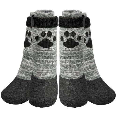 KOOLTAIL rutschfeste Hundesocken ¨C Outdoor-Hundeschuhe wasserdichte Hundeschuhe Pfotenschutz mit Gurt Traktionskontrolle f¨¹r Hartholzb?den von KOOLTAIL