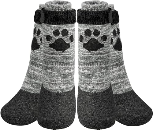 KOOLTAIL rutschfeste Hundesocken – Outdoor-Hundeschuhe wasserdichte Hundeschuhe Pfotenschutz mit Gurt Traktionskontrolle für Hartholzböden von KOOLTAIL