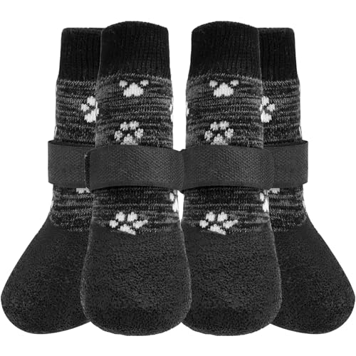 KOOLTAIL rutschfeste Hundesocken ¨C Outdoor-Hundeschuhe wasserdichte Hundeschuhe Pfotenschutz mit Gurt Traktionskontrolle f¨¹r Hartholzb?den von KOOLTAIL