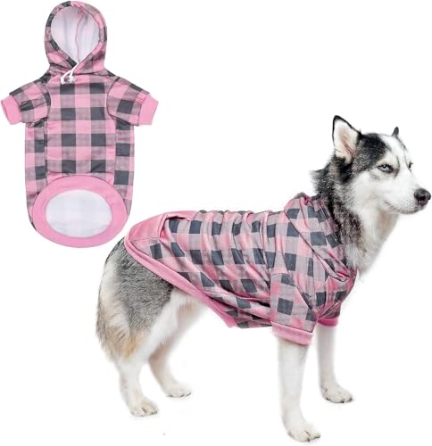 Plaid Hund Hoodie Haustier Kleidung Pullover mit Hut von KOOLTAIL