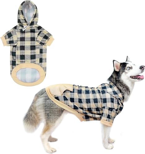 Plaid Hund Hoodie Haustier Kleidung Pullover mit Hut von KOOLTAIL