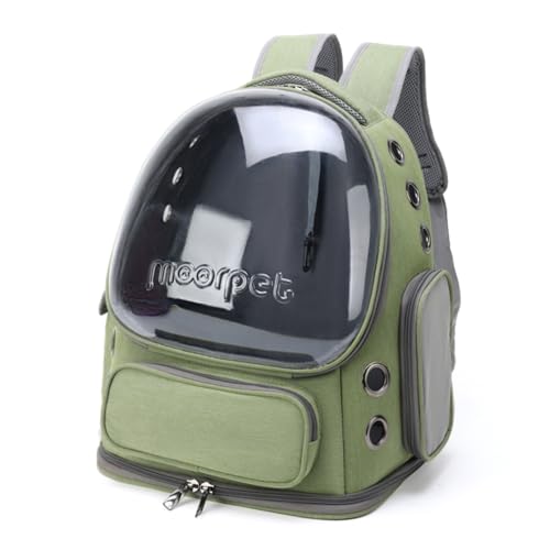 Cat Carrier Backpack, Breathable Pet Carrier Backpack Front Pack for Small Medium Cat Puppy Dog Carrier Space Capsule for Outdoor (Green) von KOOMAL