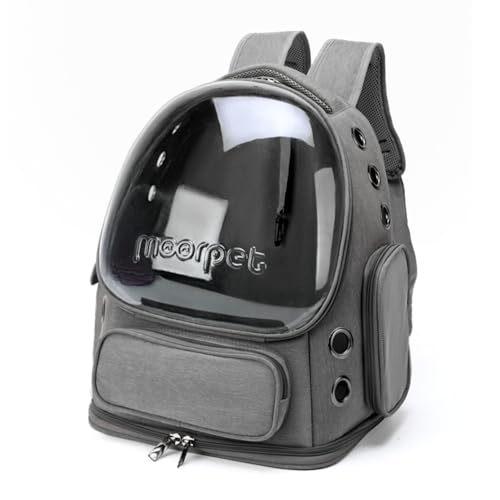 Cat Carrier Backpack, Breathable Pet Carrier Backpack Front Pack for Small Medium Cat Puppy Dog Carrier Space Capsule for Outdoor (Grey) von KOOMAL