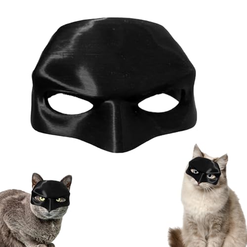 Halloween Cosplay Cat Mask, Cute Cat Dress Up Costume Mask Black (10CM) von KOOMAL