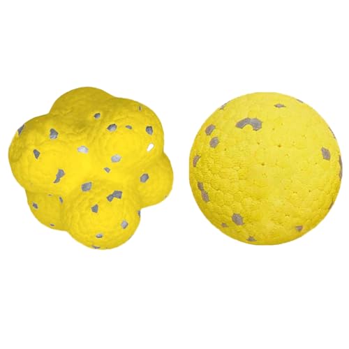 KOOMAL 2Pack Dog Balls Toys, Dog Toys for Throw and Fetch, Dog Emotional Support Ball Yellow von KOOMAL