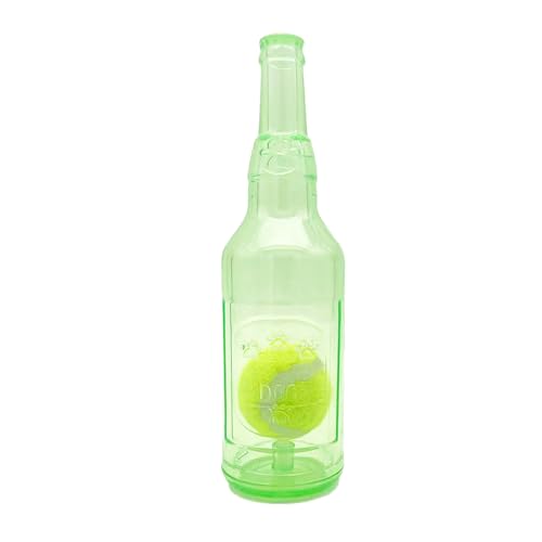 KOOMAL Dog Squeaky Chew Toys, Interactive Throwing Toy Water Bottle Dog Toy for Puppies Indoor Outdoor Playing Training Chewing (green, L) von KOOMAL