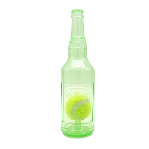 KOOMAL Dog Squeaky Chew Toys, Interactive Throwing Toy Water Bottle Dog Toy for Puppies Indoor Outdoor Playing Training Chewing (green, S) von KOOMAL