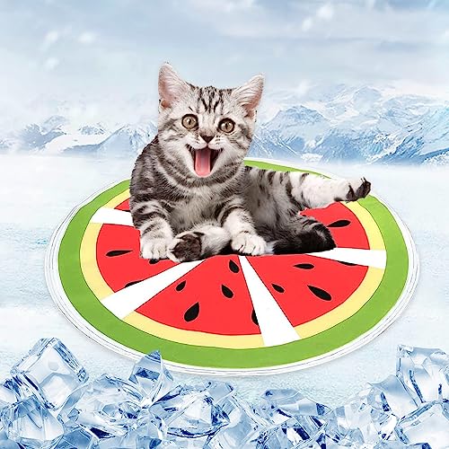 KOOMAL Hunde-Kühlmatte, wassergefüllte kühlende Haustiermatte, rundes Obstmuster, selbstkühlendes Pad, kühlendes Haustierbett, Haustier-Eismatte für Hunde, Katzen im heißen Sommer (Wassermelone) von KOOMAL