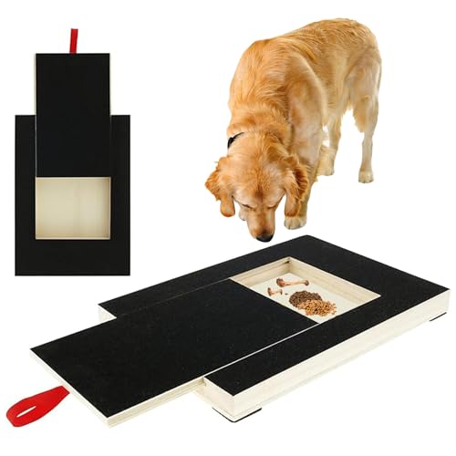 KOOMAL Hunde-Nagel-Kratzpad, Holz Hund Nagelfeile Board mit eingebauter Snackbox Schleifpapier, Haustiere Nagelpflege Hundepfoten Kratzbrett, Alternative zu Hundenagelknipser & Schleifer von KOOMAL
