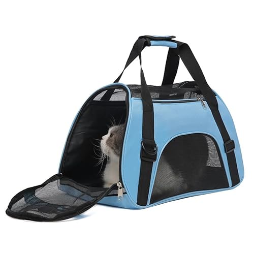 Pet Carrier Bag Fabric Folding Travel Bag for Dog Cat, Puppy Foldable Pet Bag (Blue) von KOOMAL