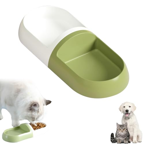 Plastic Double Bowl, Small Dogs Cats Pet Feeding Station (Green) von KOOMAL