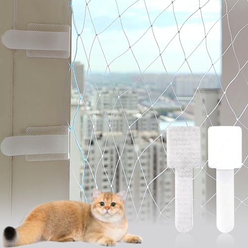 Klebehaken Katzennetz, Katzennetz Klebehaken, 50 klebehaken, katzennetz für Balkon, katzennetz für Balkon ohne Bohren, klebehaken katzennetz außen (Ohne Katze Netz) von KORERPALL