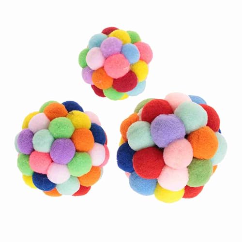 KOSDFOGE Pet Colorful Plush Toy Soft Elastic Ball Exercise Interactive Training Tool Dogs Cats (L) von KOSDFOGE