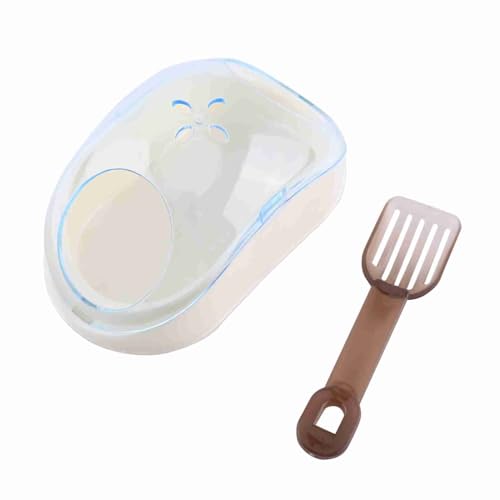 Pet Hamster Bathroom Litter Rat Mouse Bath Sand Sauna Toilet Washroom Box with Shovel Transparent Unique Design Easy Clean for Small Animals (Blue) von KOSDFOGE