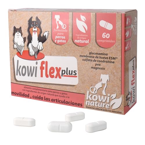 KOWINATURE Kowi Flex Plus Nahrungsergänzungsmittel Nahrungsergänzungsmittel für Hunde und Katzen Jedes Alter und jede Rasse Natürliche Inhaltsstoffe Hilft bei der Erhaltung der Gesundheit der Gelenke von KOWI NATURE