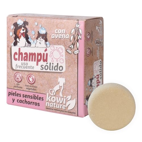 Kowi Shampoo für empfindliche Hunde und Katzen, Hafer, Ringelblume, Arganöl, Sheabutter, Kaolin, Vitamin E, Olivenöl, Kokosnuss und Sonnenblume, spendet der Haut Feuchtigkeit, Box 1 Tablette von KOWI NATURE