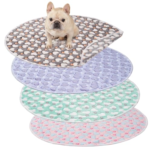 KOXFORS Hundebett-Matte für rundes Donut-Hundebett, austauschbar, wärmend, gemütlich, weich, rund, waschbar, rutschfest, für Welpen, Katzen, Kaninchen und Kleintiere, 4 Stück von KOXFORS