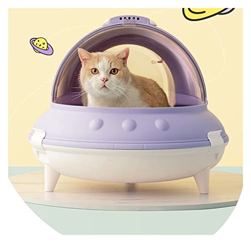 Vollständig geschlossene Katzentoilette, Katzentoilette, Katzenbecken, übergroße zusätzliche Katzenbettpfannen, große Arena-Haustierbedarf (Color : Pink, Size : G) von KOZWAY