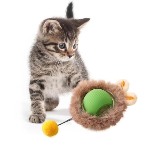 KQLHLHDYZ Interaktiver Katzenspielzeug-Ball, elektrisch, automatisches Spielzeug für Indoor-Katzen, 3 Modi, unregelmäßige Bewegung, Katzenspielzeug für Indoor-Katzen, Erwachsene, alle Böden und von KQLHLHDYZ